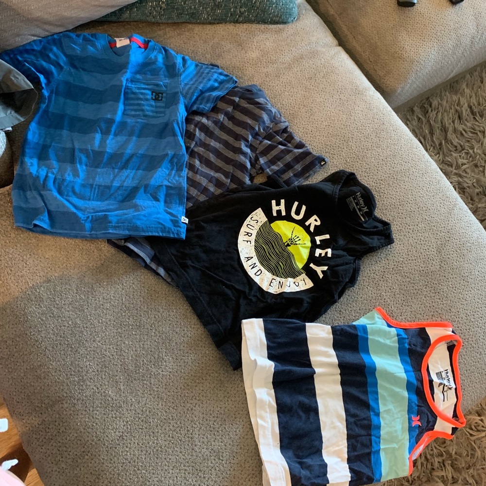 Boys bundle quicksilver & Hurley shirts